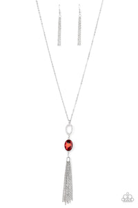 Unstoppable Glamour- Red and Silver Necklace- Paparazzi Accessories
