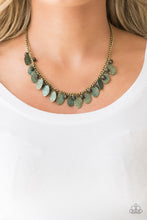 Load image into Gallery viewer, Vintage Gardens- Green and Brass Necklace- Paparazzi Accessories