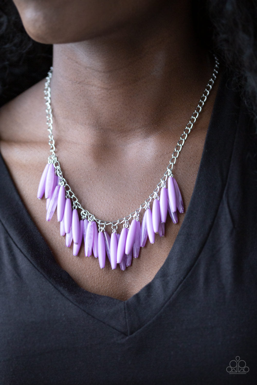 Full Of Flavor- Purple and Silver Necklace- Paparazzi Accessories