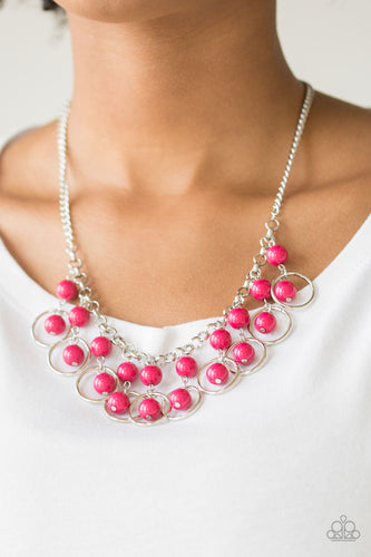 Really Rococo- Pink and Silver Necklace- Paparazzi Accessories