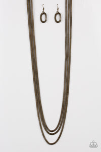 Street Sweep- Brass Necklace- Paparazzi Accessories