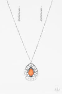 Summer Sunbeam- Orange and Silver Necklace- Paparazzi Accessories