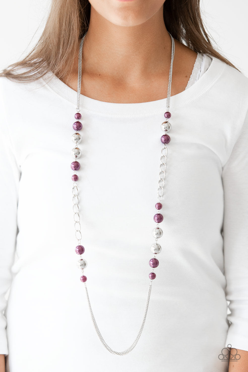 Uptown Talker- Purple and Silver Necklace- Paparazzi Accessories