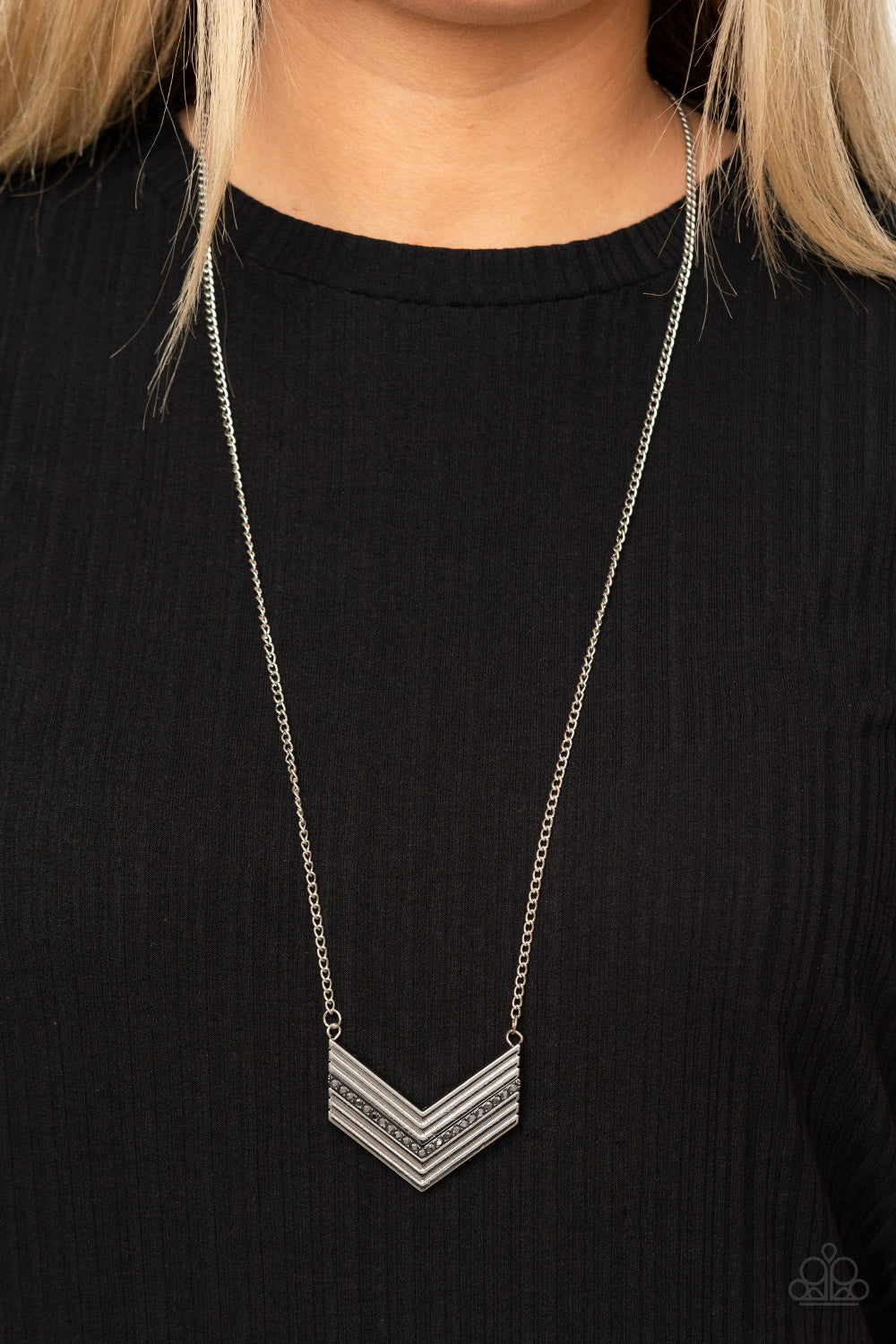 Armed and FABULOUS- Silver Necklace- Paparazzi Accessories