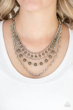 Load image into Gallery viewer, Ground Forces- Green and Silver Necklace- Paparazzi Accessories