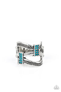 Urban Upscale- Blue and Silver Ring- Paparazzi Accessories