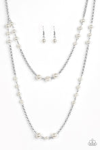 Load image into Gallery viewer, Pearl Promenade- White and Silver Necklace- Paparazzi Accessories