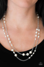 Load image into Gallery viewer, Pearl Promenade- White and Silver Necklace- Paparazzi Accessories