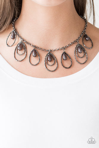 Rustic Ritz- Black and Gunmetal Necklace- Paparazzi Accessories