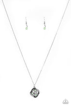 Load image into Gallery viewer, Speaking Of Timeless- Green and Silver Necklace- Paparazzi Accessories