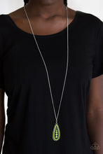 Load image into Gallery viewer, Tiki Tease- Green and Silver Necklace- Paparazzi Accessories