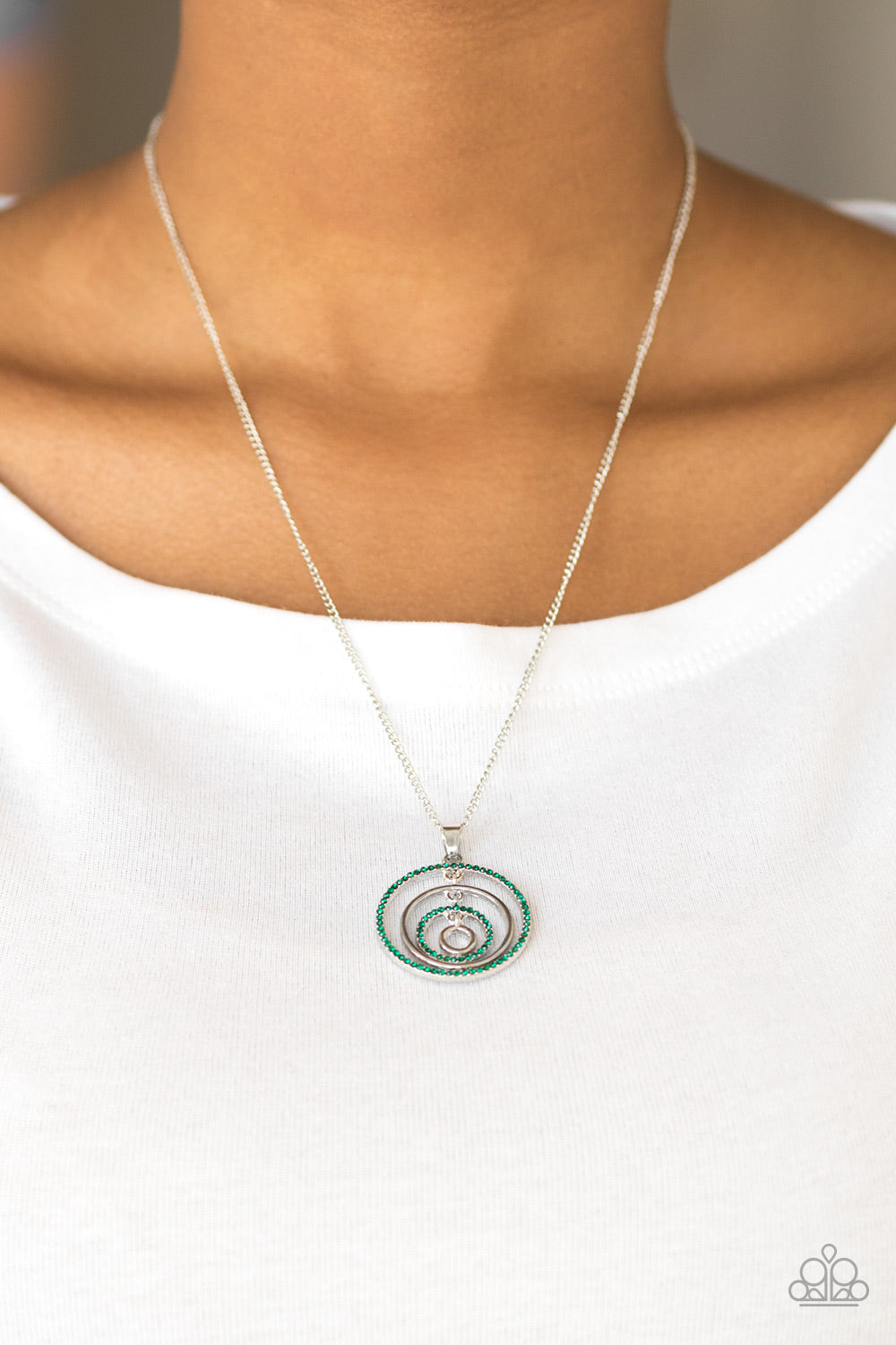 Upper East Side- Green and Silver Necklace- Paparazzi Accessories