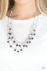 Yacht Tour- Purple and Silver Necklace- Paparazzi Accessories