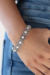 Desert Delimma- White and Silver Bracelet- Paparazzi Accessories