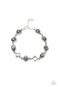Eden Etiquette- White and Silver Bracelet- Paparazzi Accessories