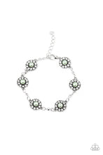 Load image into Gallery viewer, Garden Flower- Green and Silver Bracelet- Paparazzi Accessories