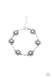 Garden Flower- Green and Silver Bracelet- Paparazzi Accessories