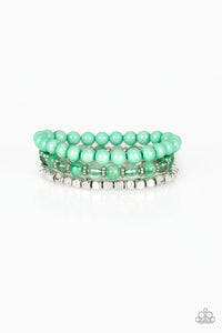 Globetrotter Glam- Green and Silver Bracelets- Paparazzi Accessories