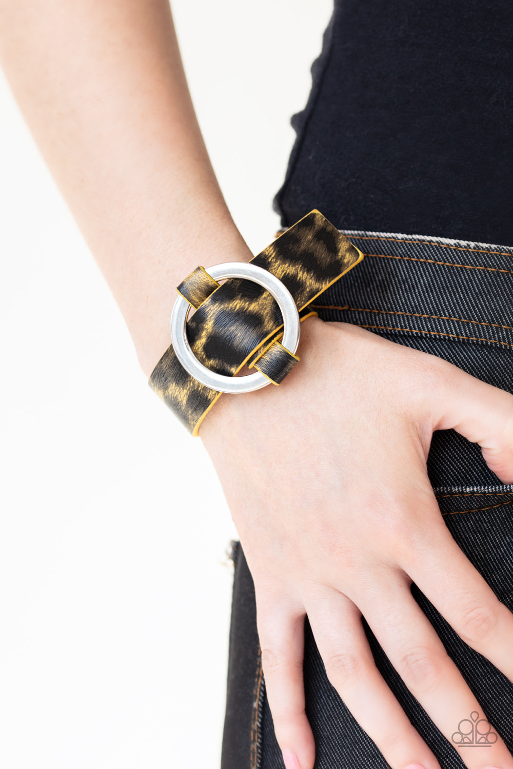 Jungle Cat Couture- Yellow and Silver Wrap Bracelet- Paparazzi Accessories