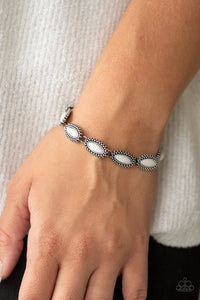 Mineral Magic- White and Silver Bracelet- Paparazzi Accessories