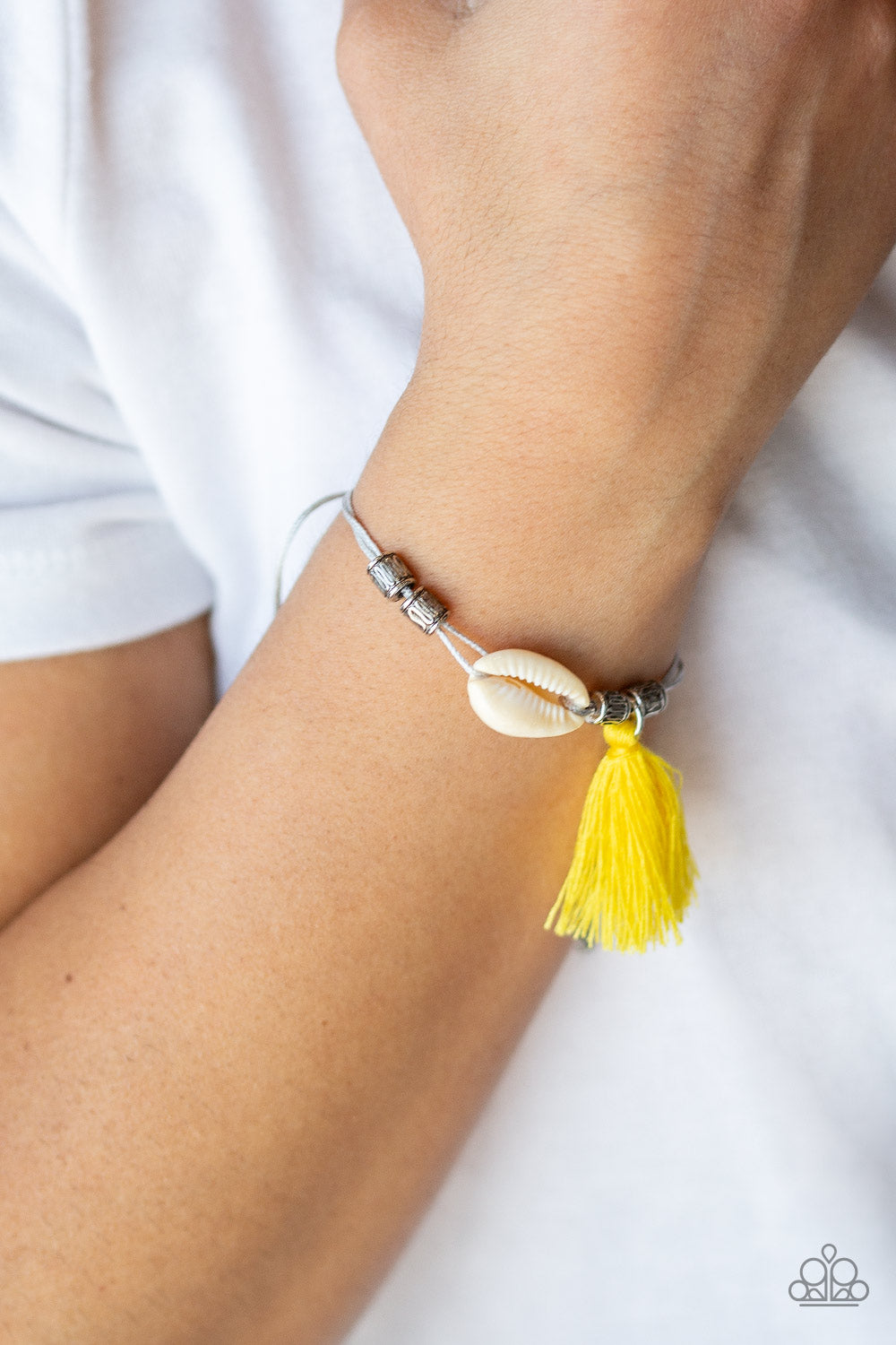 SEA If I Care- Yellow and Silver Bracelet- Paparazzi Accessories