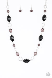 Shimmer Simmer- Black and Silver Necklace- Paparazzi Accessories