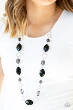 Load image into Gallery viewer, Shimmer Simmer- Black and Silver Necklace- Paparazzi Accessories