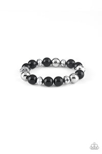 Very VIP- Black and Silver Bracelet- Paparazzi Accessories