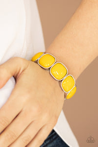 Vivacious Volume- Yellow and Silver Bracelet- Paparazzi Accessories