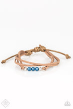 Load image into Gallery viewer, Always Up For Adventure Blue and Brown Suede Bracelet- Paparazzi Accessories