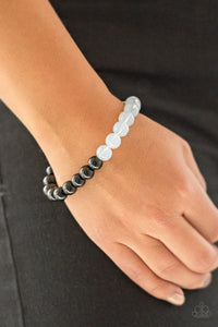 Cool And Content- White and Black Bracelet- Paparazzi Accessories