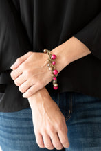 Load image into Gallery viewer, Grit and Glamour- Pink and Brass Bracelet- Paparazzi Accessories