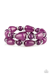 Show Us HUEs Boss!- Purple and Silver Bracelet- Paparazzi Accessories