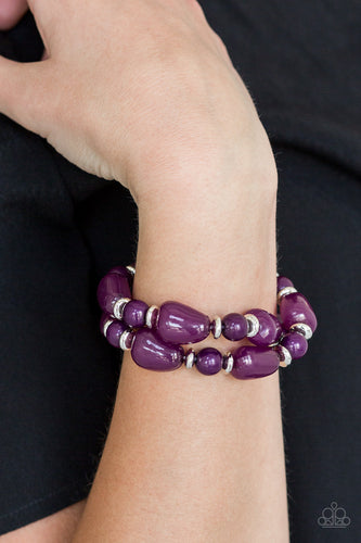 Show Us HUEs Boss!- Purple and Silver Bracelet- Paparazzi Accessories