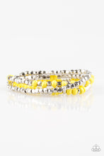 Load image into Gallery viewer, Very Vivacious- Yellow and Silver Bracelet- Paparazzi Accessories