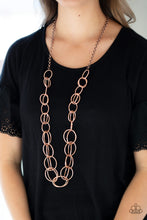 Load image into Gallery viewer, Elegantly Ensnared- Copper Necklace- Paparazzi Accessories
