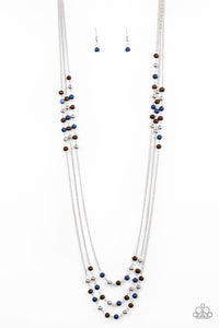 Seasonal Sensation- Blue and Silver Necklace- Paparazzi Accessories