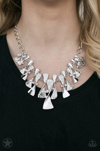 The Sands Of Time- White and Silver Necklace- Paparazzi Accessories