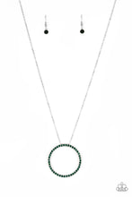 Load image into Gallery viewer, Center Of Attention- Green and Silver Necklace- Paparazzi Accessories