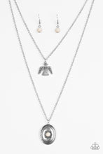 Load image into Gallery viewer, Desert Eagle- White and Silver Necklace- Paparazzi Accessories