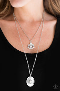 Desert Eagle- White and Silver Necklace- Paparazzi Accessories