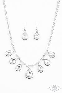 Love At Fierce Sight- White and Silver Necklace- Paparazzi Accessories