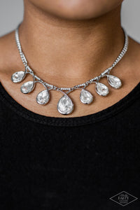 Love At Fierce Sight- White and Silver Necklace- Paparazzi Accessories
