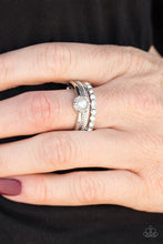 Load image into Gallery viewer, STAR Raving Mad!- White and Silver Ring- Paparazzi Accessories