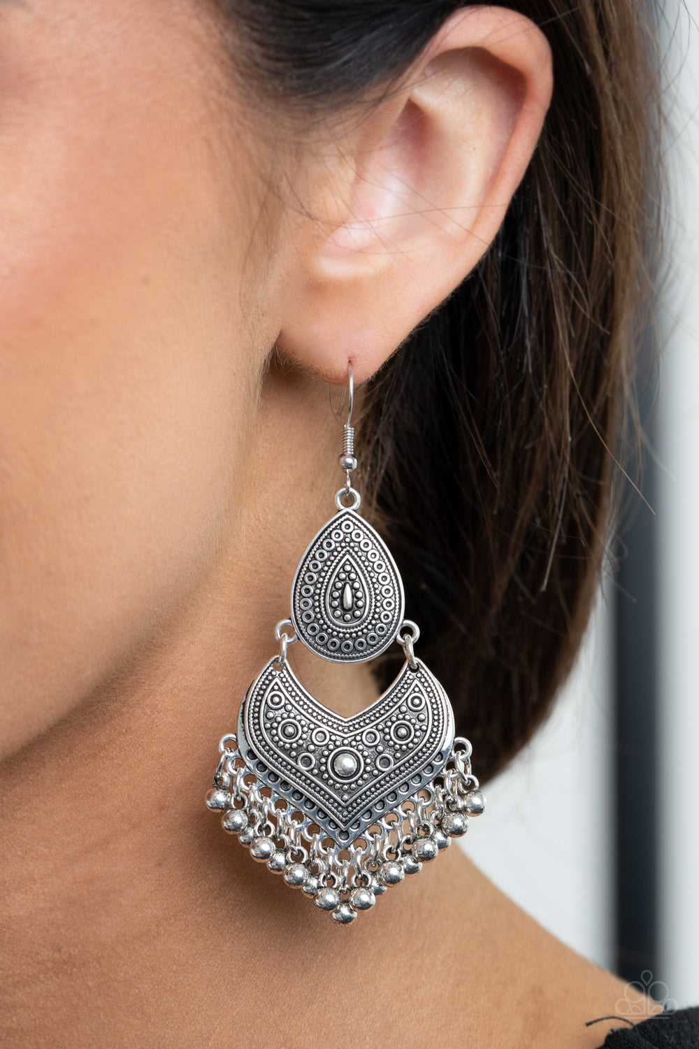 Music To My Ears- Silver Earrings- Paparazzi Accessories