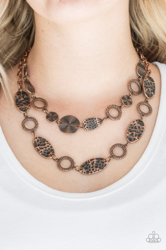 Trippin On Texture- Copper Necklace- Paparazzi Accessories