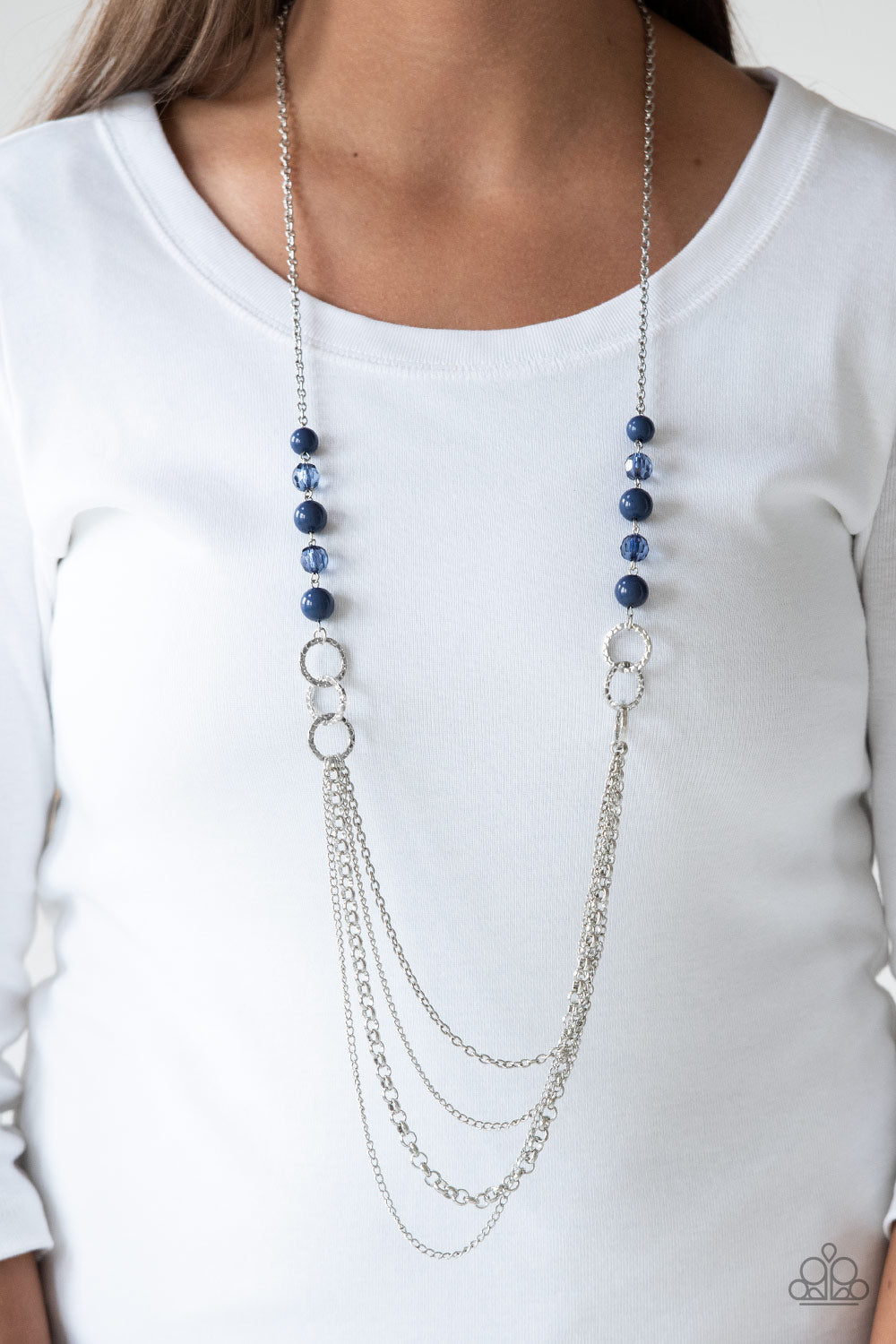 Vividly Vivid- Blue and Silver Necklace- Paparazzi Accessories