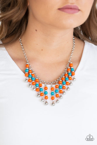 Your SUNDAES Best- Multicolored Silver Necklace- Paparazzi Accessories