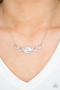 Cheers To Sparkle- White and Silver Necklace- Paparazzi Accessories