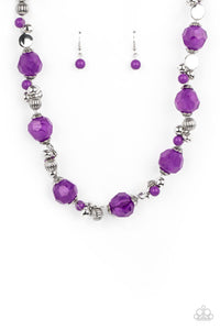 Vidi Vici VACATION- Purple and Silver Necklace- Paparazzi Accessories